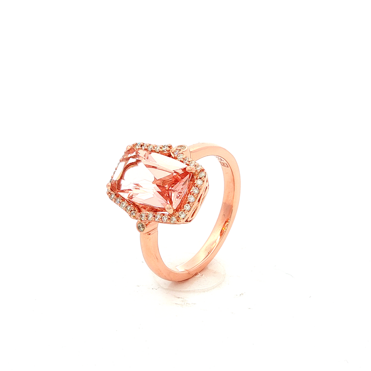 Morganite and Diamond Dress Ring in Yellow Gold