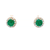 9ct Gold Emerald & Diamond Earrings