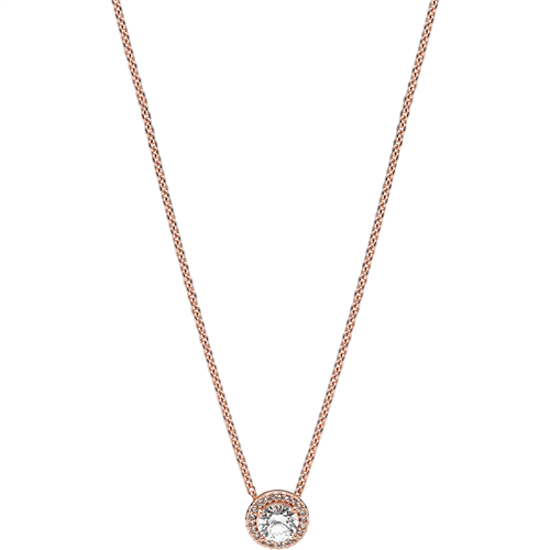 PANDORA Rose Classic Elegance Collier Necklace w Clear CZ
