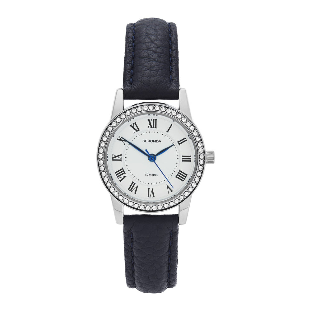 Sekonda Beaumont White Dial Blue Leather Womens Watch
