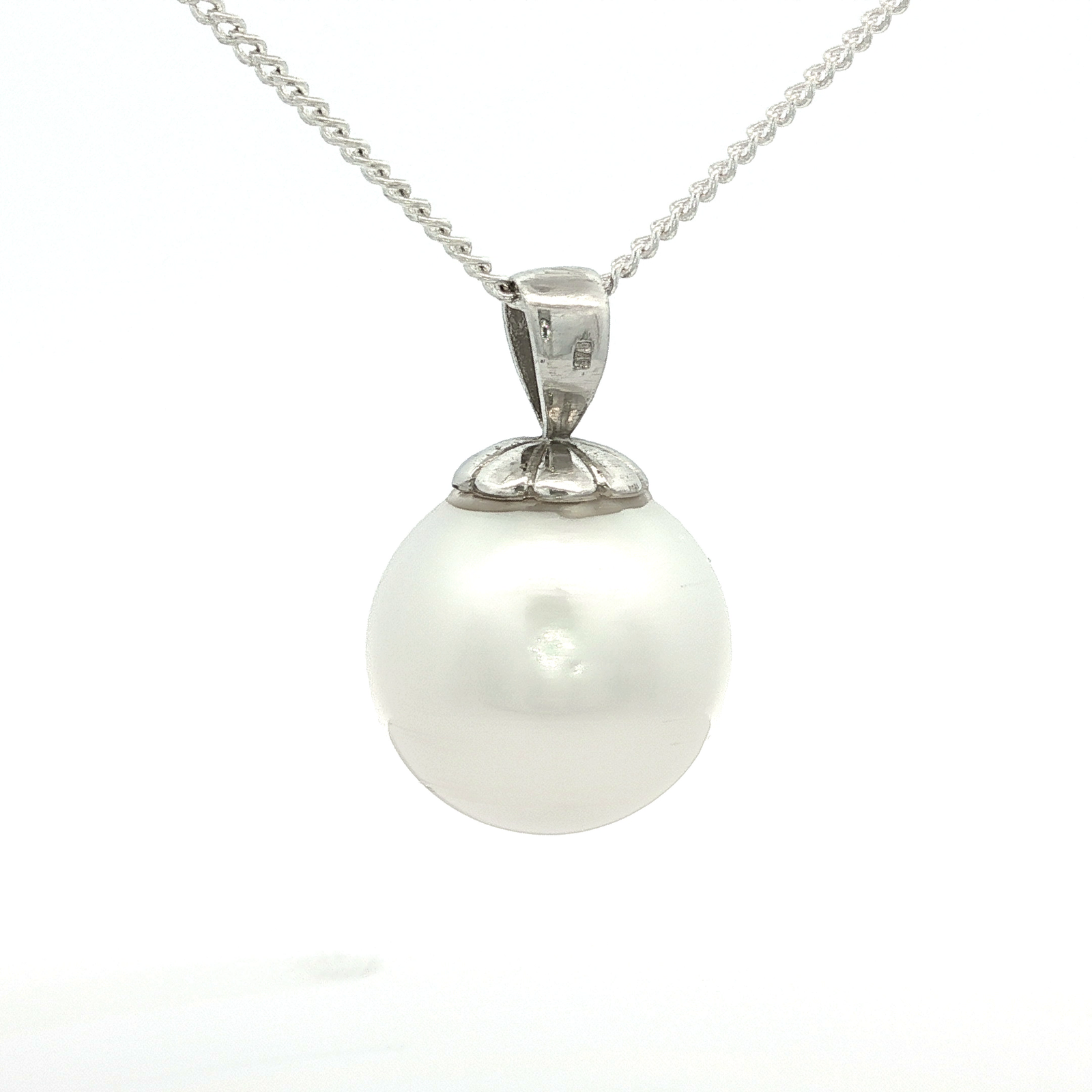 Pacific Cultured Pearl Pendant in White Gold