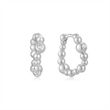Ania Haie Bezel Beaded Curved Huggie Hoop Earrings