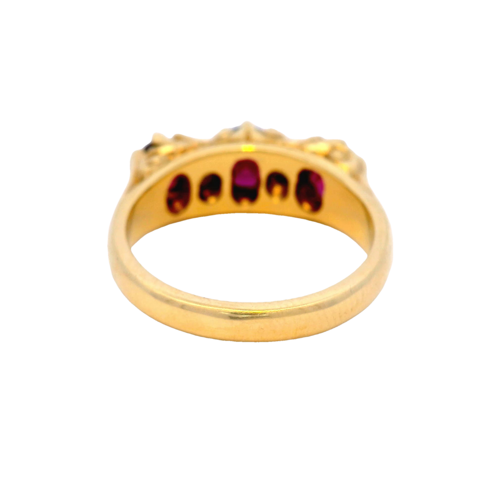 Diamond and Ruby Dress Ring in Yellow Gold