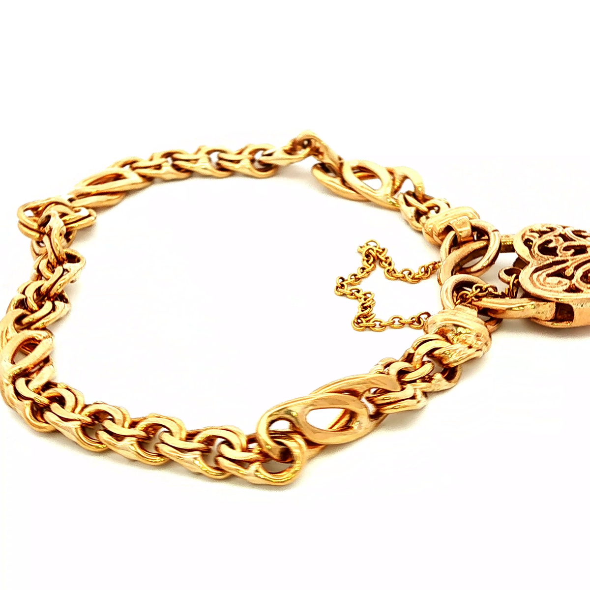 Gariboldi Design Bracelet with Openwork Padlock in Yellow Gold