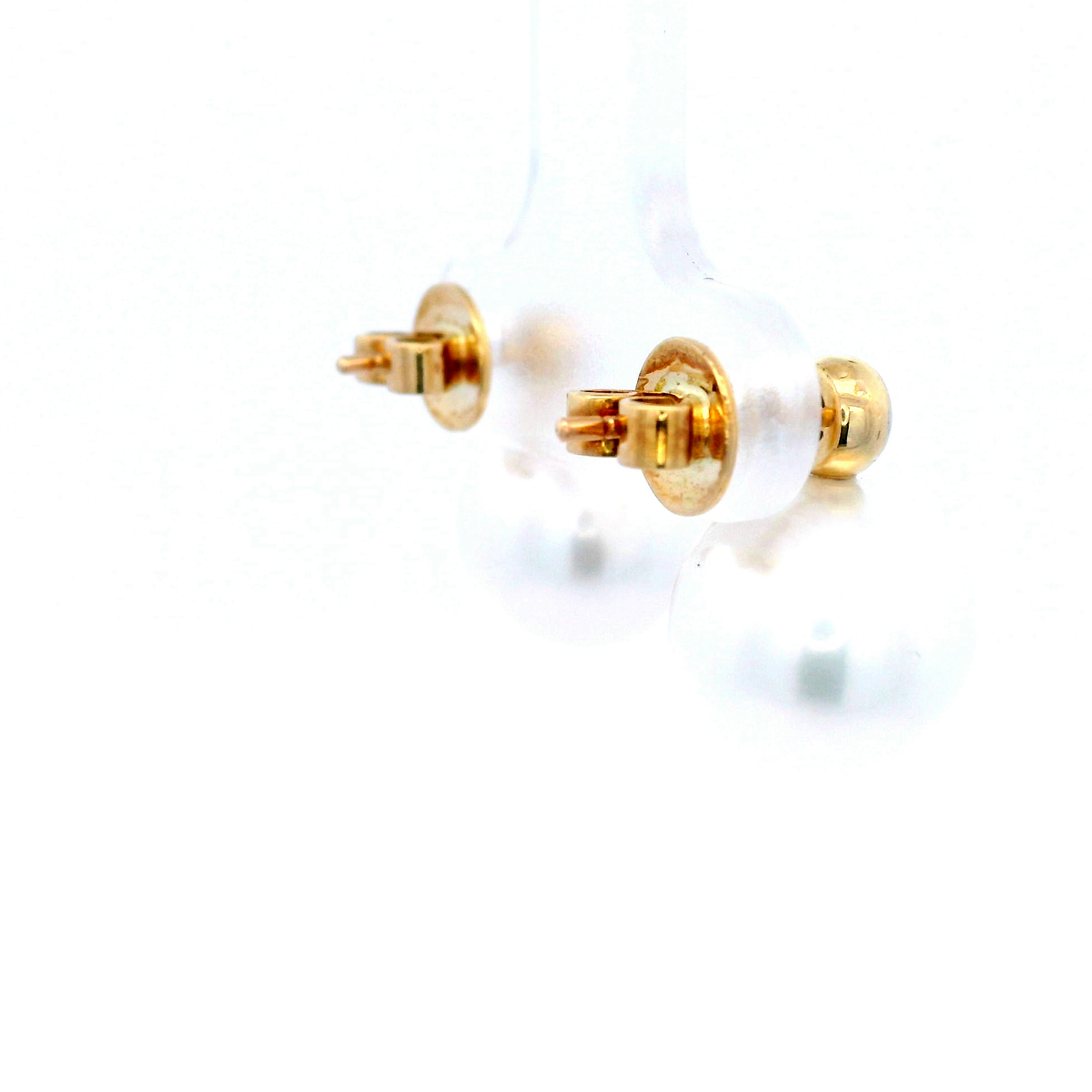 Astral Studs - 18ct YG Broome South Sea Pearl 10mm Diamond Stud 0.12ct