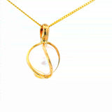 Caged Freshwater Pearl Pendant in 9 Carat Yellow Gold