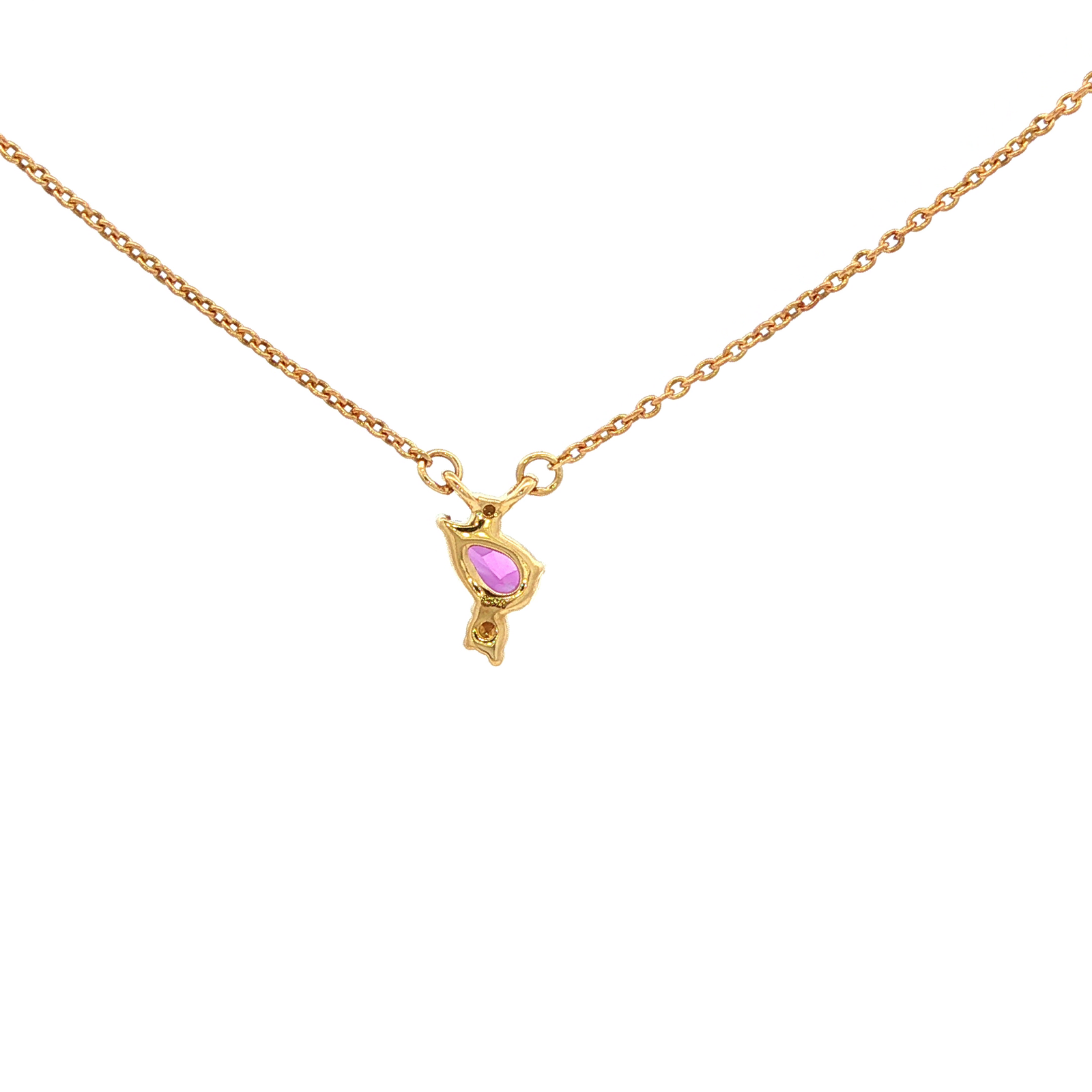 Pear Amethyst Necklace in Yellow Gold