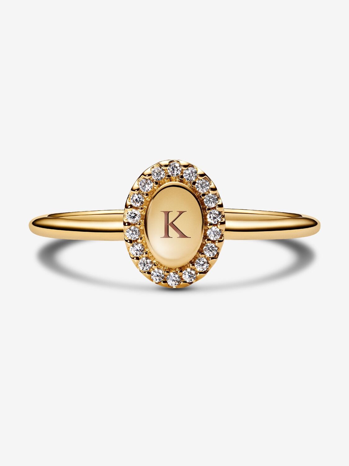 Pandora Engravable Oval Halo Ring