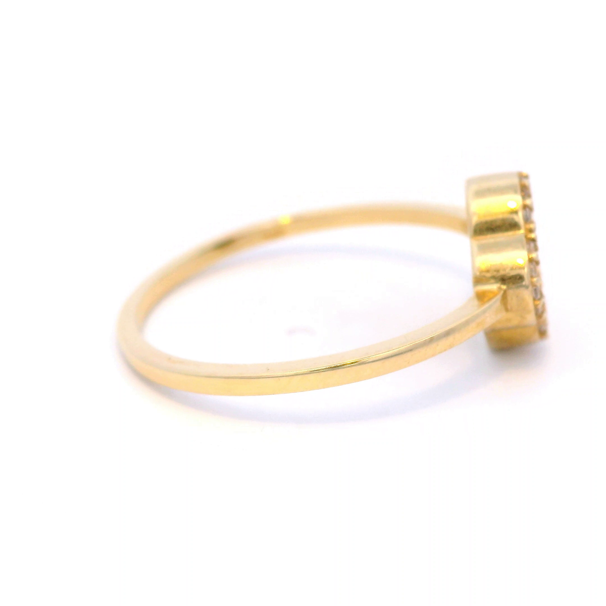 Malachite Clover Dress Ring with Cubic Zirconia Surround in 9 Carat Yellow Gold