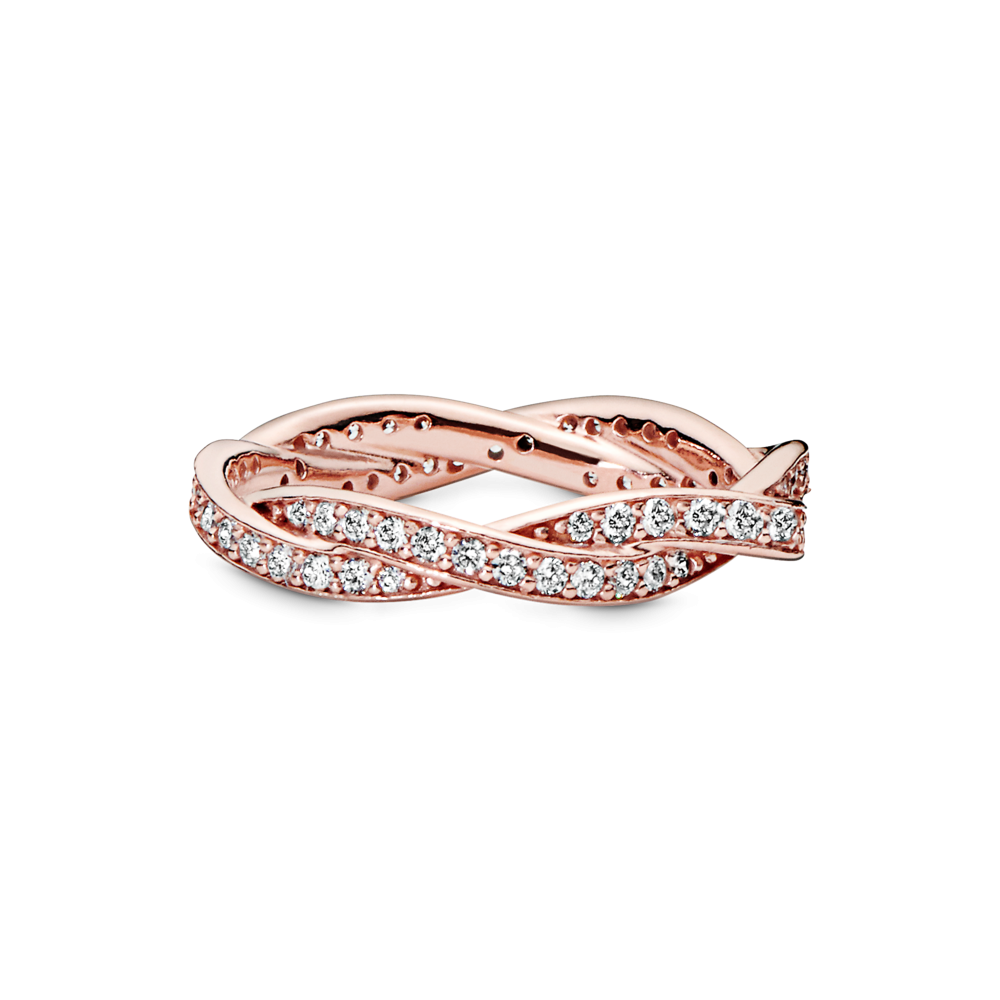 Pandora Sparkling Twisted Lines Ring
