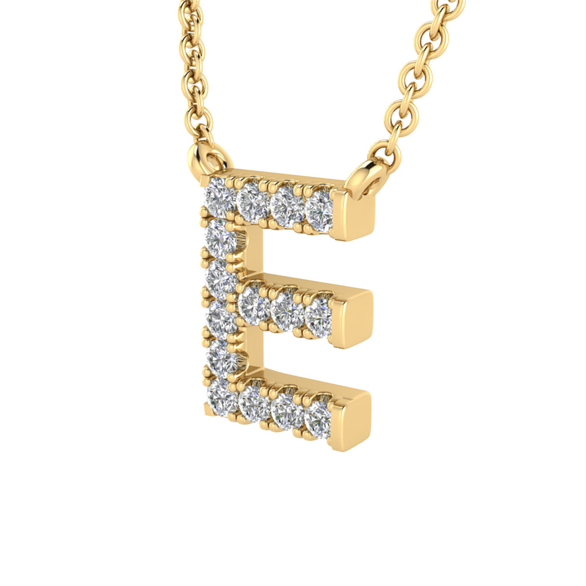 Diamond Set "S" Initial Necklace in 9 carat Yellow Gold