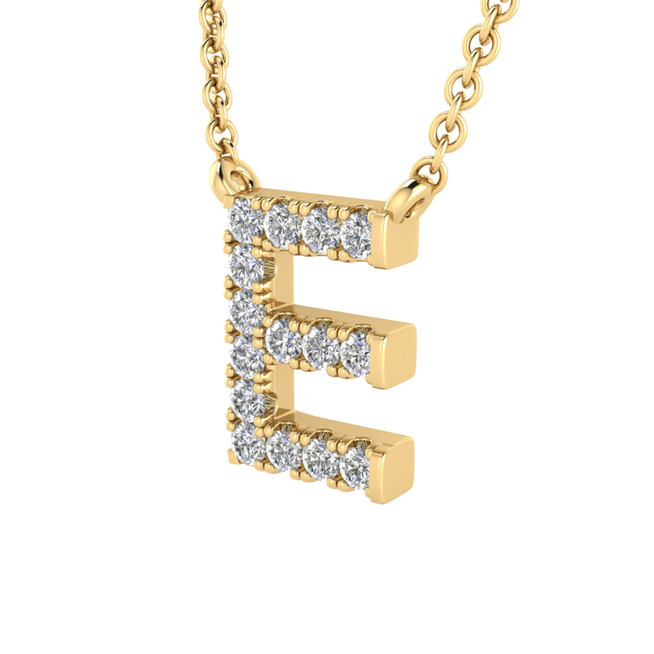Diamond Set "S" Initial Necklace in 9 carat Yellow Gold