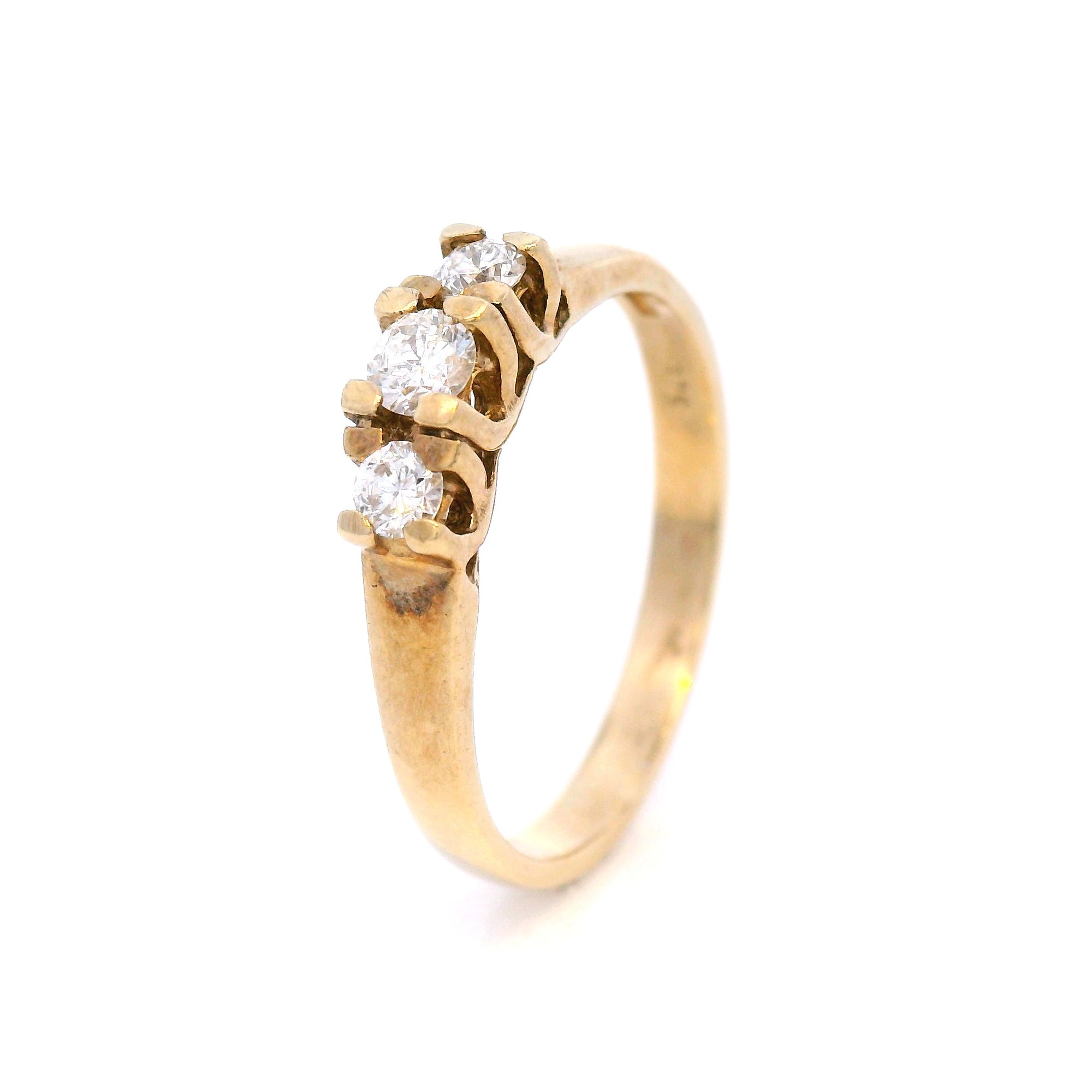 Trilogy Diamond Dress Ring in Yellow Gold