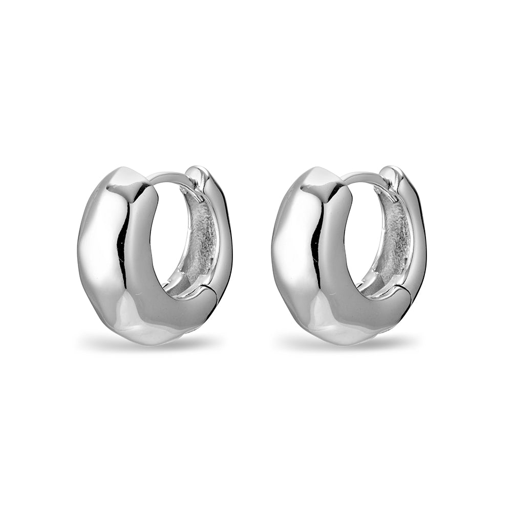 Sterling Silver Smooth Squared Hoops