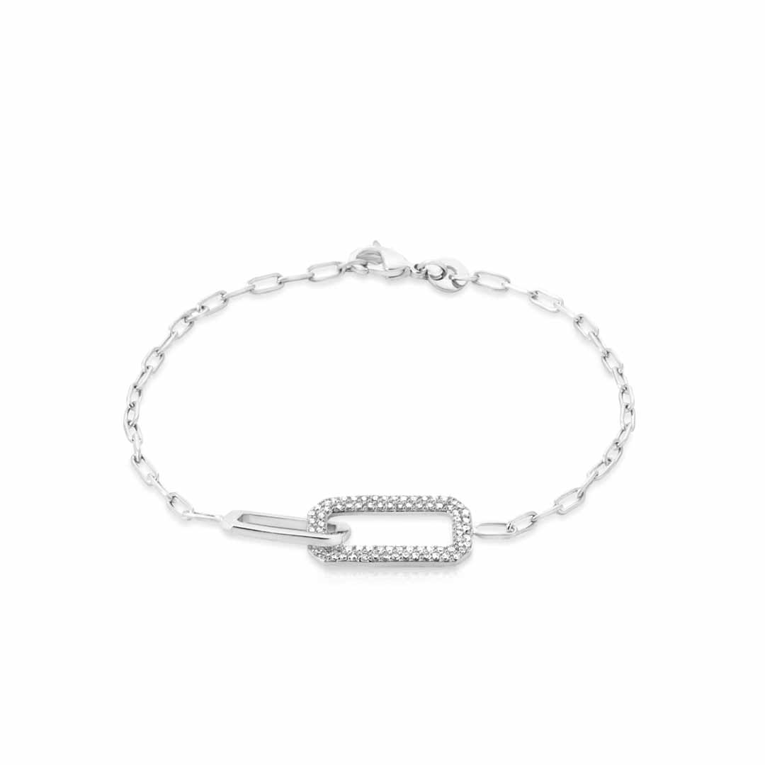 Sterling Silver Plain Paper Bracelet