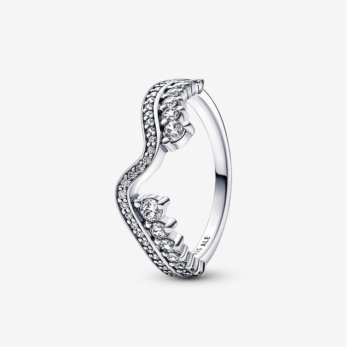 Wish sterling silver ring with clear cubic zirconia