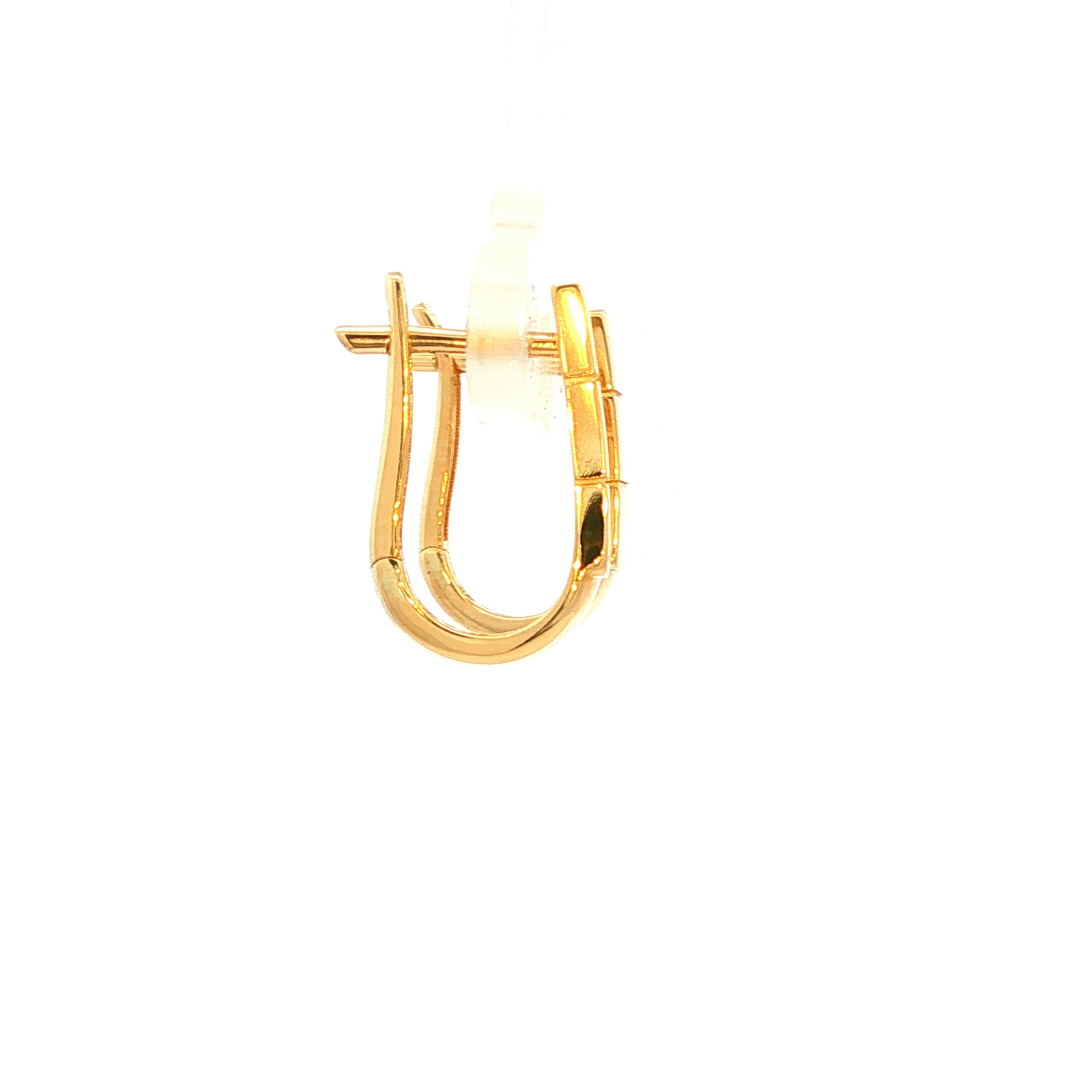 Oblong Lined Clip Earring in Yellow Gold
