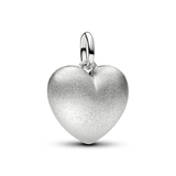 Pandora Matte Puffy Heart Platinum-Plated Dangle