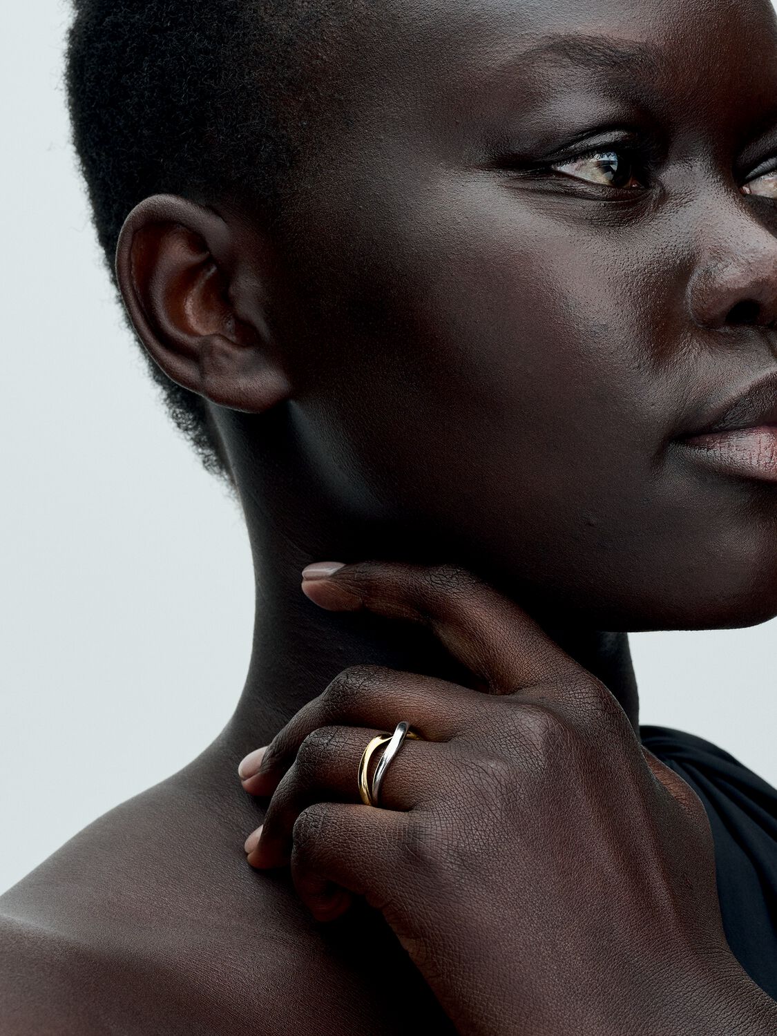 Pandora Two-tone Entwined Bands Ring