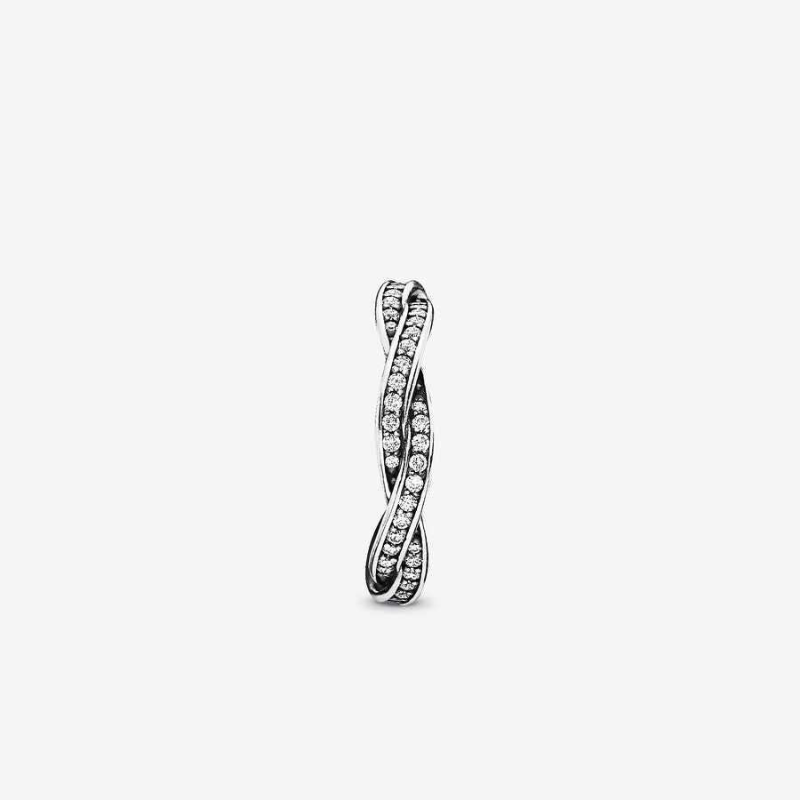 Pandora Sparkling Twisted Lines Ring