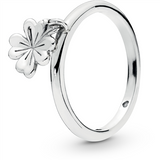 Dangling Clover Silver Ring