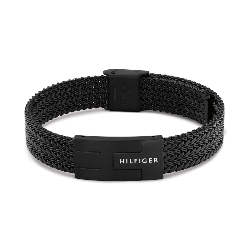 Tommy Hilfiger Jewellery Black Steel Mesh Men's Chain Bracelet