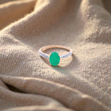 Emerald And Diamond Set Ring In Yellow Gold