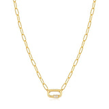 Ania Haie Neon Blue Enamel Carabiner Gold Necklace