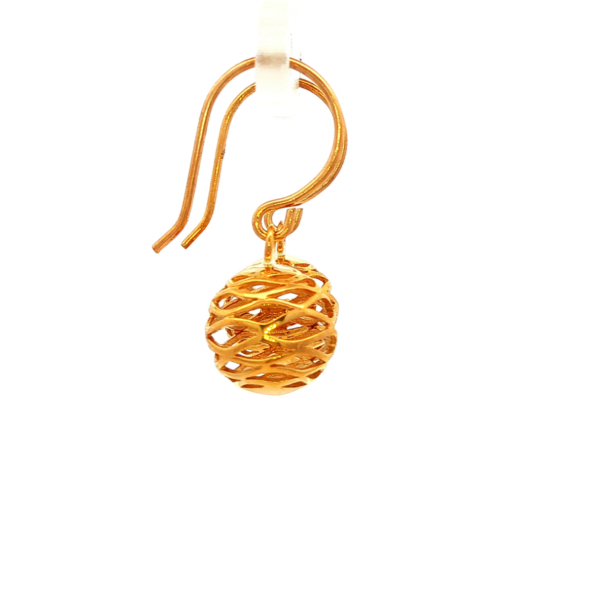 Filigree Ball Earrings in Yellow Gold
