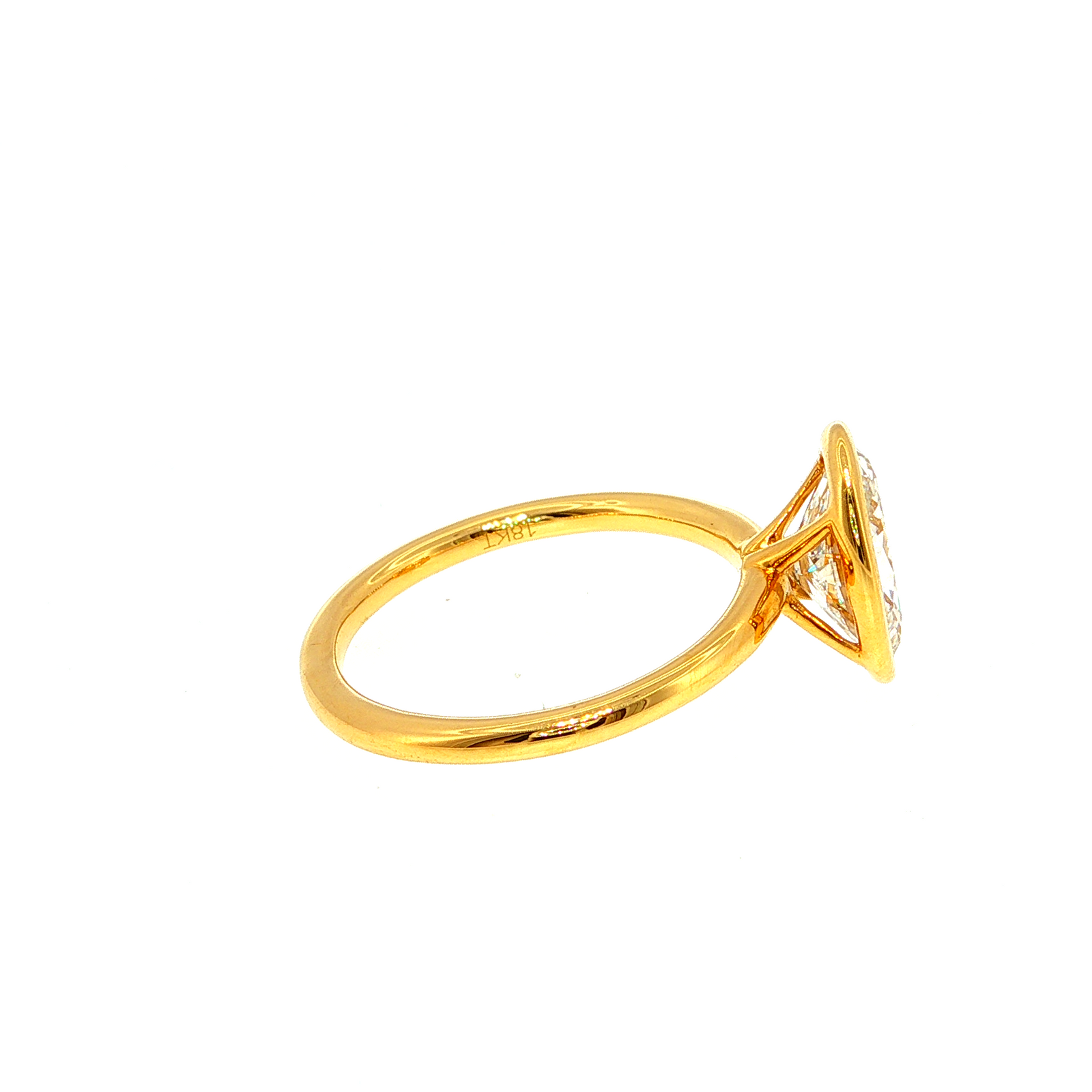 Oval Bezel Solitaire Ring in Yellow Gold