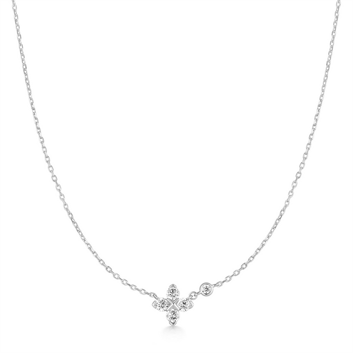 Ania Haie Silver Sparkling Lucky Clover Necklace