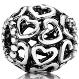 Openwork Hearts, Open Your Heart Silver Charm