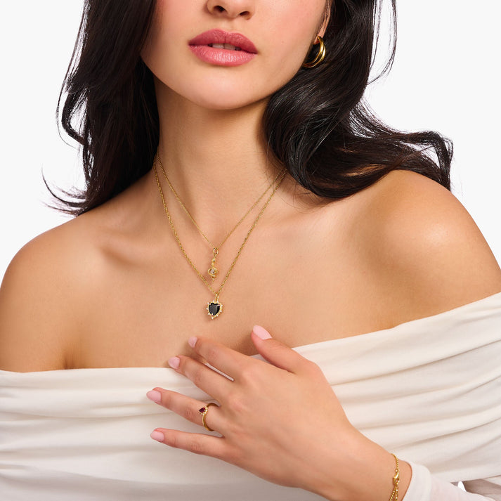 Thomas Sabo Romance Necklace With Pendant Heart Gold