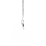 Claw Set Circle Pendant in White Gold
