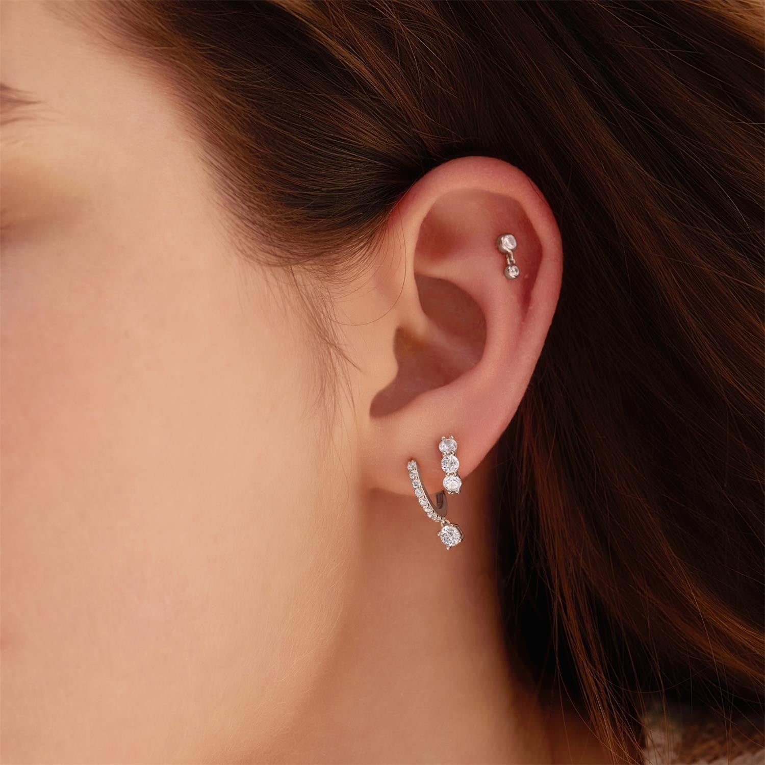 Ania Haie Gold Dangling Sparkle Huggie Hoop Earrings