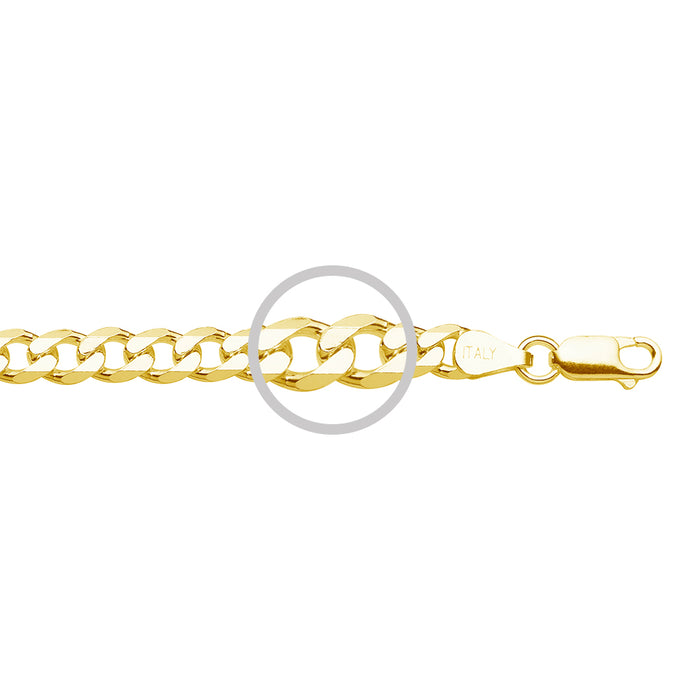 Sterling Silver Gold Plated Heavy 5mm Curb Chain