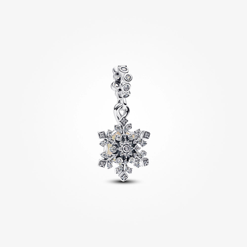 Pandora Opalescent Snowflake Double Dangle Charm