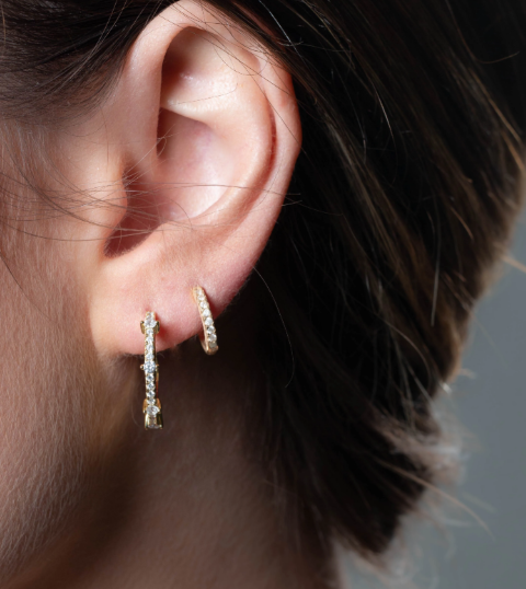 Georgini Red Carpet Baby Pearl Hoop Gold