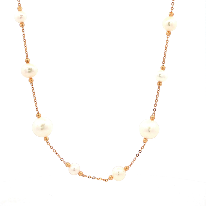 Ikecho Olivia Freshwater Pearl Necklace in Yellow Gold