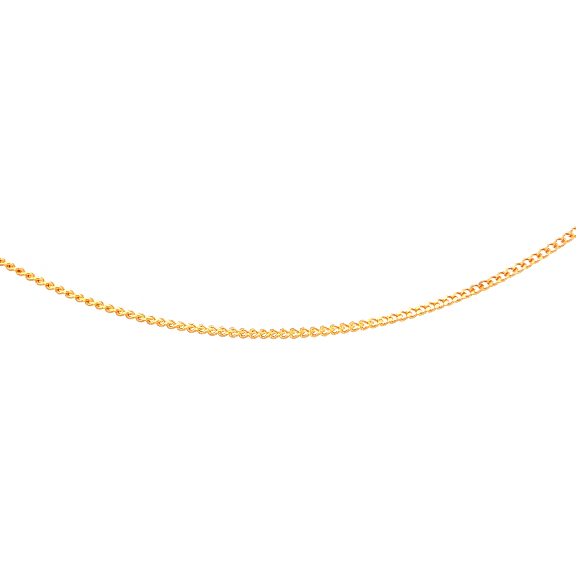 2 Sided Grumetta Curb Link Necklace in Yellow Gold