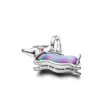 Pandora Christmas Dachshund Platinum-Plated Dangle