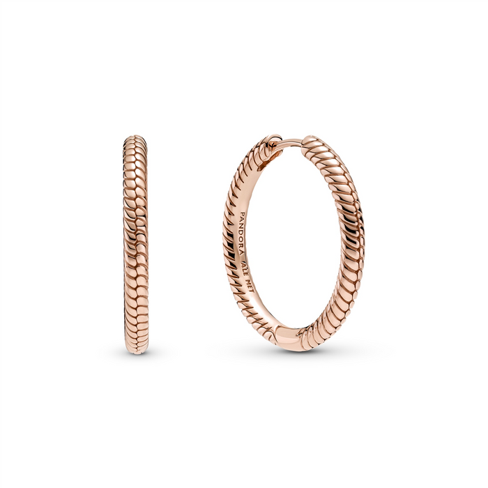 Pandora Rose Snake Chain Small Hoop Earrings