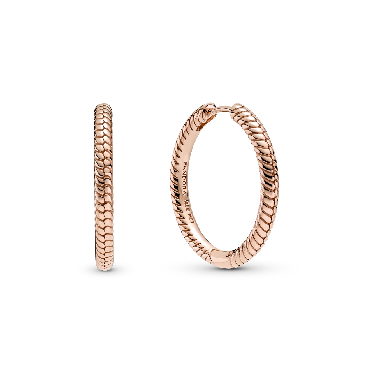 Pandora Rose Snake Chain Small Hoop Earrings