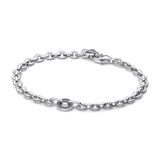 Pandora logo sterling silver bracelet with clear cubic zirconia