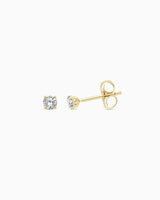 Signature 9K Yellow Gold 0.25ct Lab Grown Diamond 4-Claw Stud Earrings