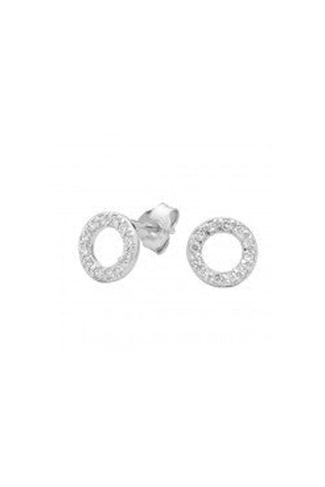 Georgini Baby Circle Cubic Zirconia Stud Earring Silver