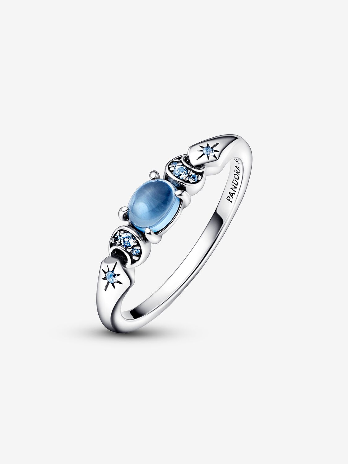 Disney Aladdin Jasmine sterling silver ring with icy blue crystal and moonlight blue crystal