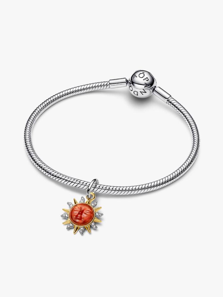 Pandora Two Tone Spiral Sun Pendant Charm