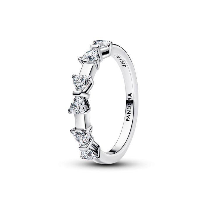Bow sterling silver ring with clear cubic zirconia