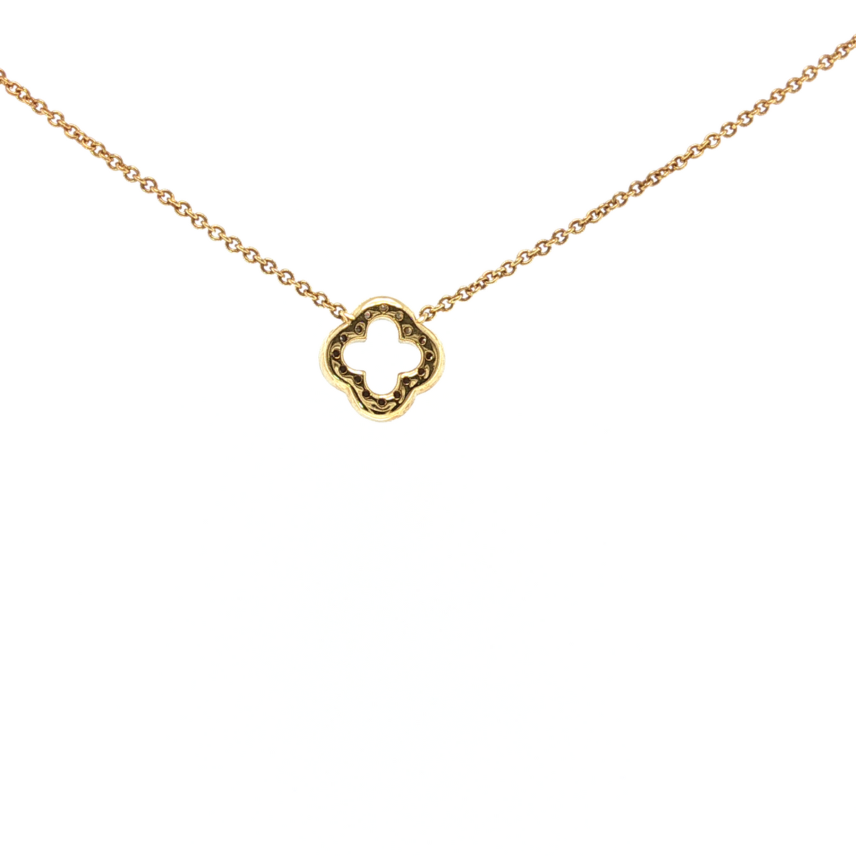 Signature 9K Gold Lab Grown Diamond Clover Necklace